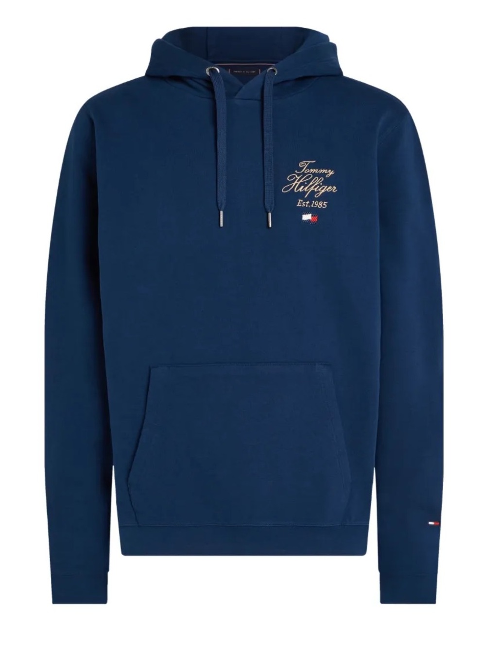 Tommy Hilfiger Navy Unisex Script Stack Embroidered Logo Premium Cotton Hoodie M